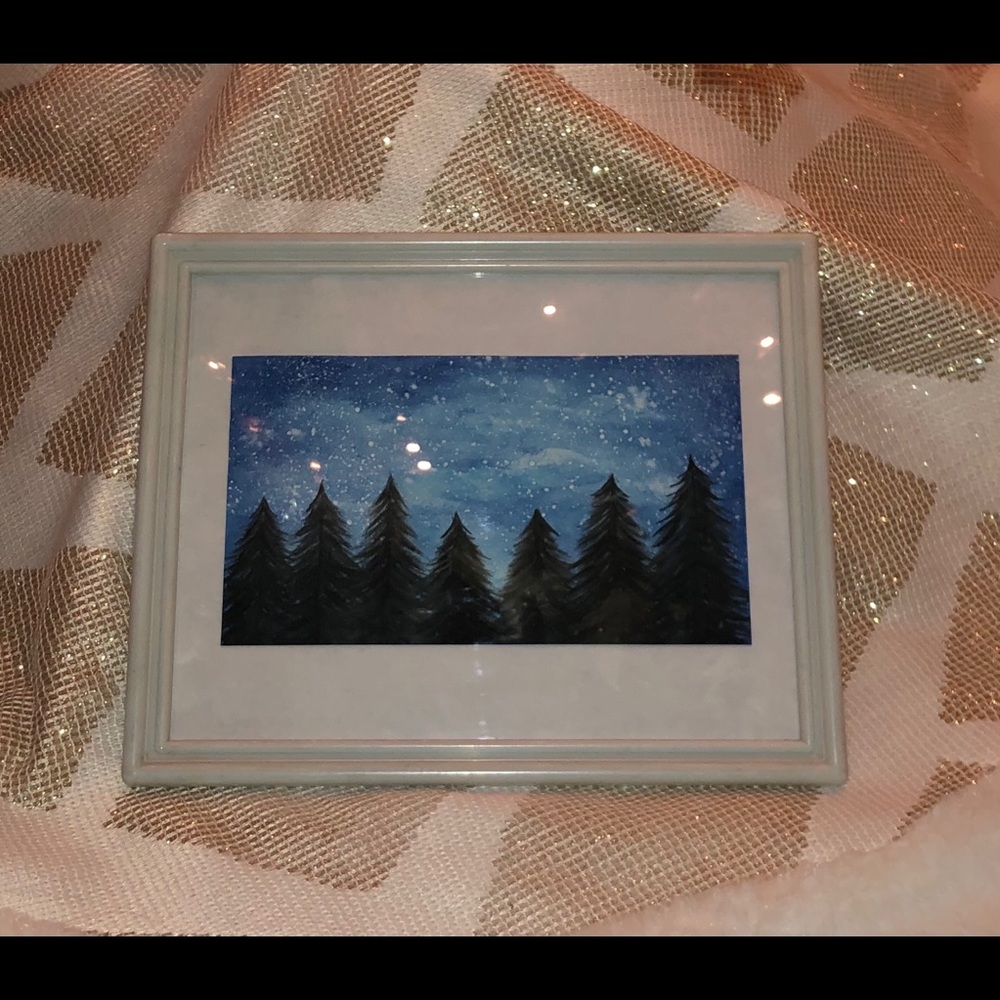 Winter Scene Art with Frame